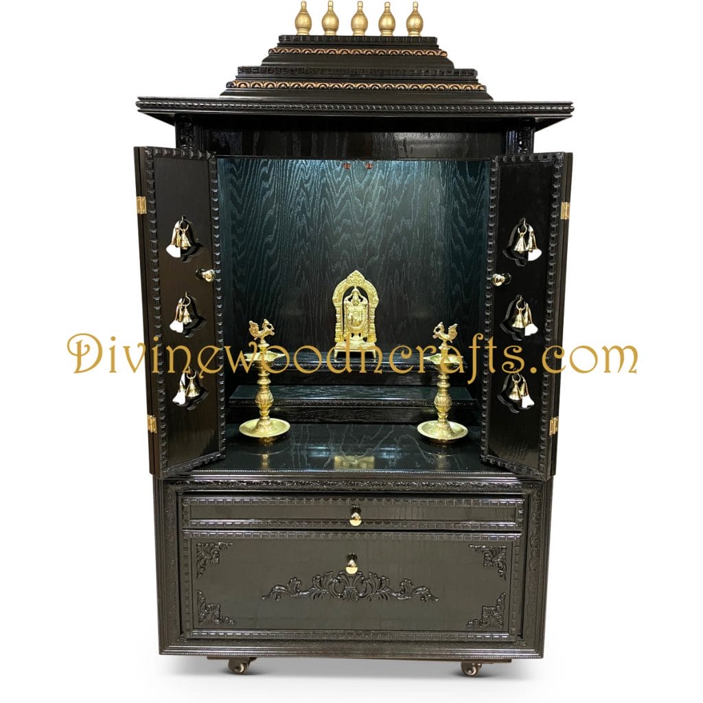 Traditional 40″ Closed Door Pooja Mandir M1-6