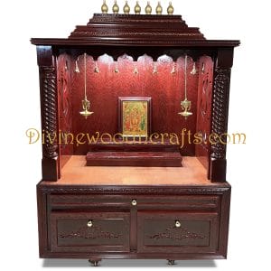 Semi- Closed Custom Pooja Mandir Design-5