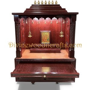 Semi- Closed Custom Pooja Mandir Design-3
