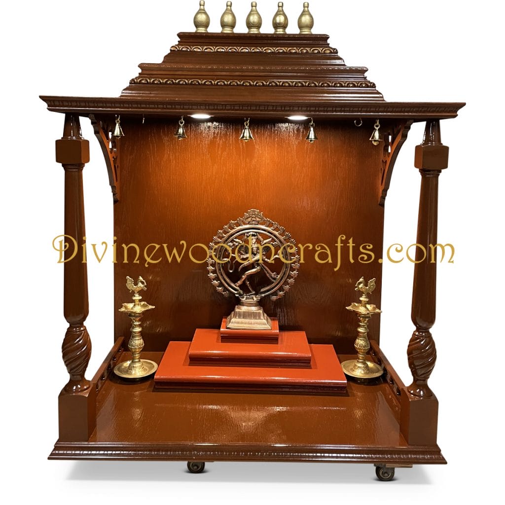 Brown Wooden Pooja Mandir – Open Design